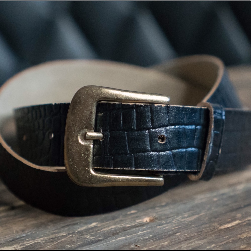 Vintage Leather Alligator Belt